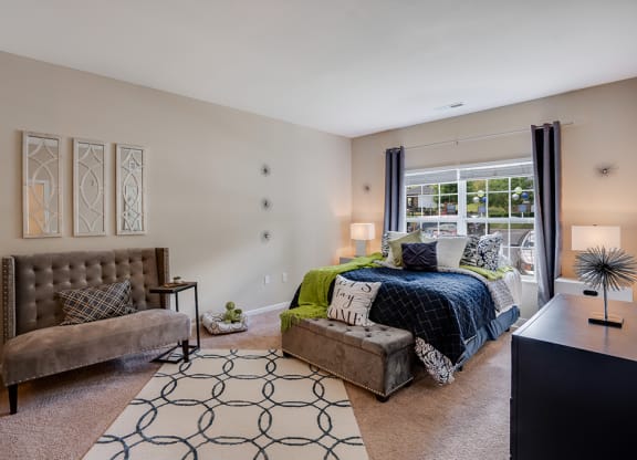 Bedroom with Nine Foot Ceilings