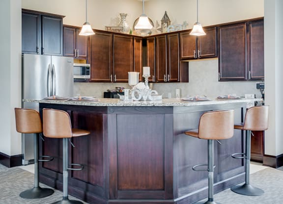 Clubhouse Kitchen with Stainless Steel Appliances