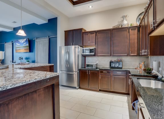 Clubhouse Kitchen with Stainless Steel Appliances