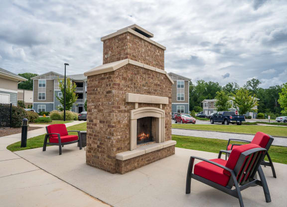 Outdoor Lounge with Fireplace