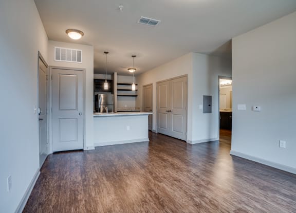 Open Concept Living with Wood-Style Plank Flooring
