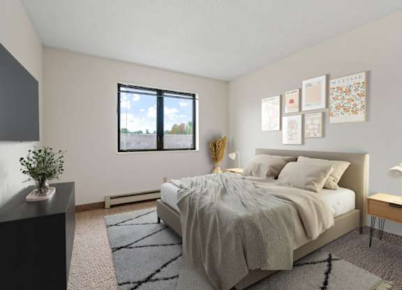 Bedroom with Plush Carpeting