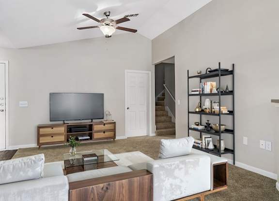 Living Room with High Ceilings