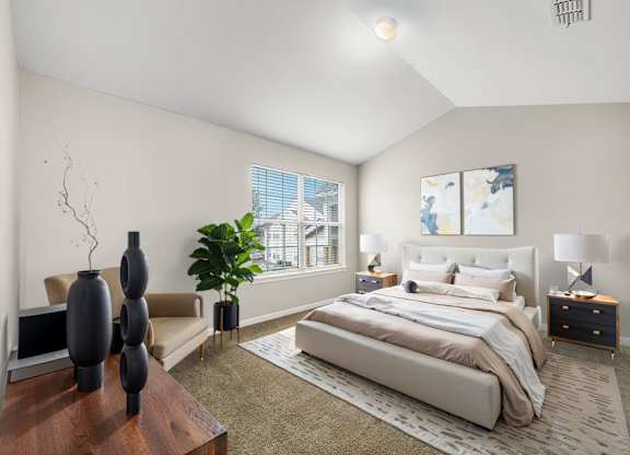 Bedroom with High Ceilings