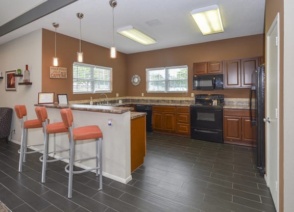 Large Clubhouse Kitchen with Breakfast Bar