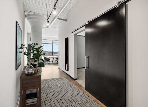 Entryway with high ceilings