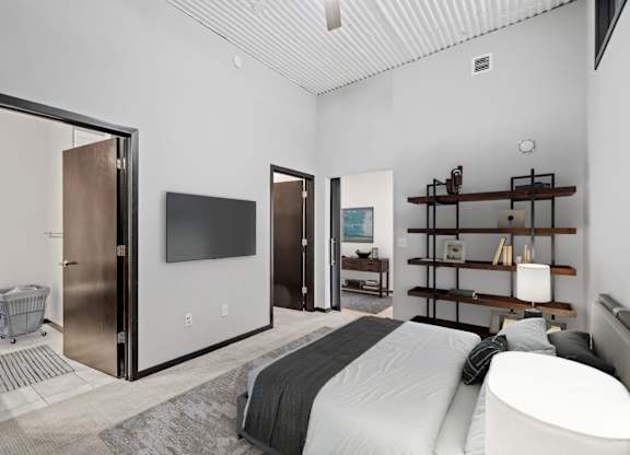 Bedroom with High Ceilings