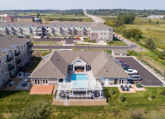 Aerial View Of The Clubhouse & pool Area