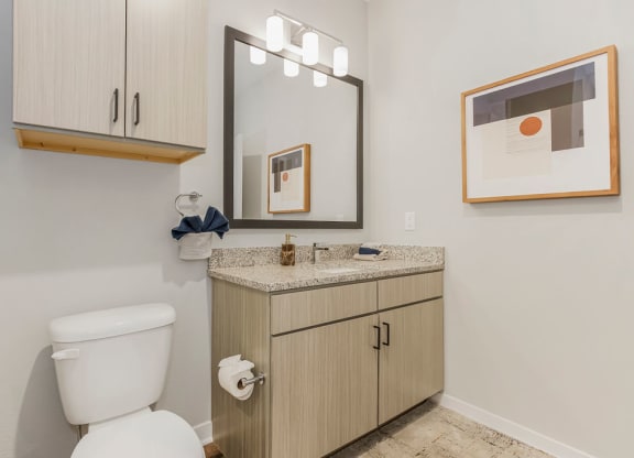 Bathroom With Granite Vanities