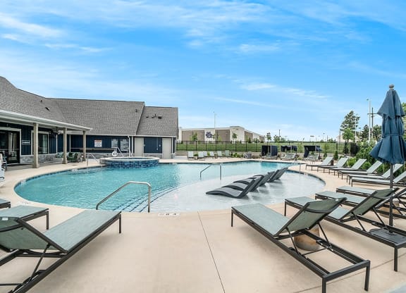 Zero-Entry Pool With Sun Lounge Chairs