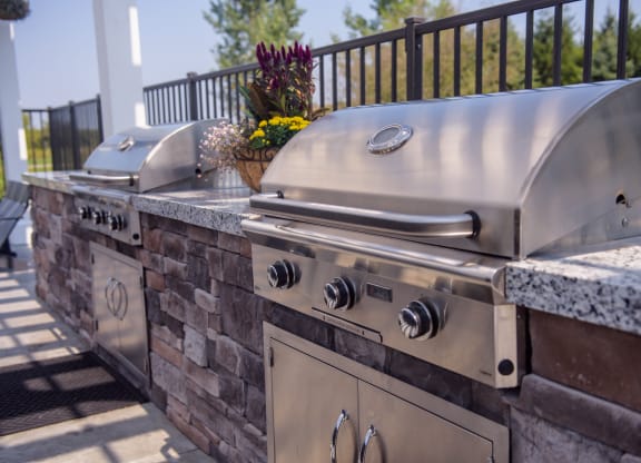 Stainless Steel Grill At The Outdoor Kitchen