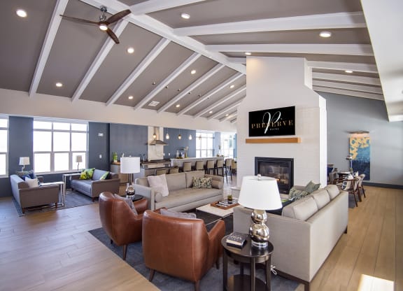 Clubroom with Large Kitchen and Island