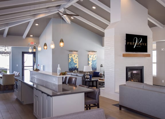 Clubroom with Kitchen and Lounge Areas