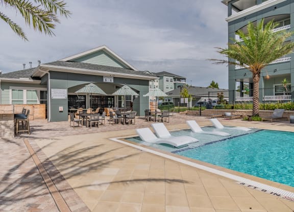 Zero-Entry Pool With Sun Lounge Chairs