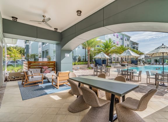 Spacious Outdoor Lounge Overlooking The Pool & Sundeck