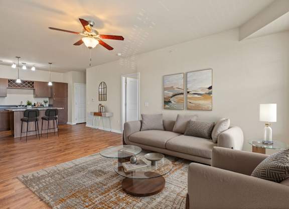 Living Room with Ceiling Fan