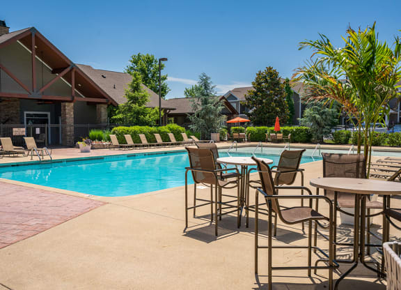 High Top Tables and Chairs on the Pool Sundeck
