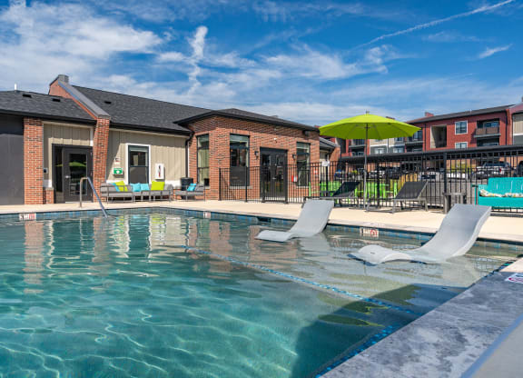 Sun Lounger Chairs In The Pool