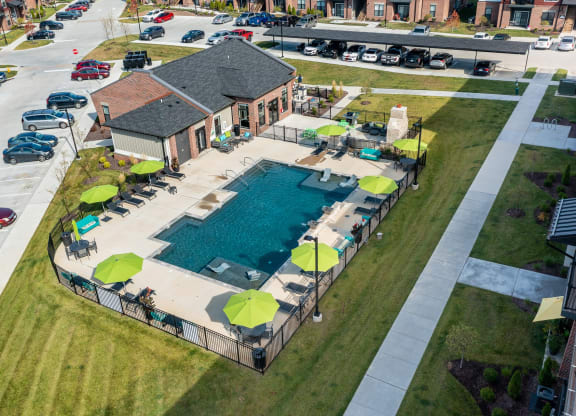 Aerial View Of The Pool & Clubhouse Area