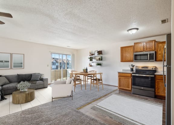 Spacious Living Area with Carpet