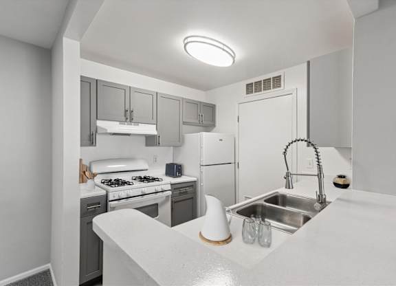 Kitchen with White Appliances