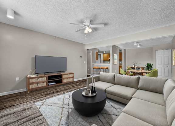 Living Area with Ceiling Fan