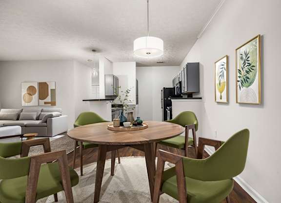 Dining Area with Overhead Lighting