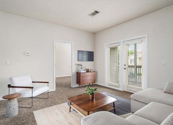 Spacious Living Area with Carpet