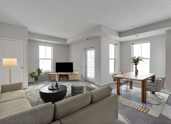 Spacious Living Area with Carpet