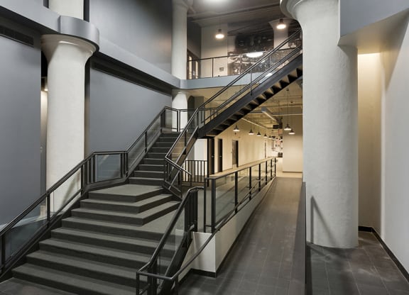 Large Stairwell with Skyway Conncection