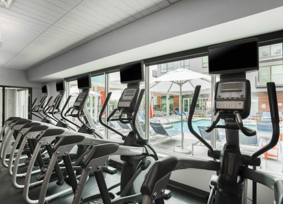 Multiple Elliptical Machines In The Fitness Center