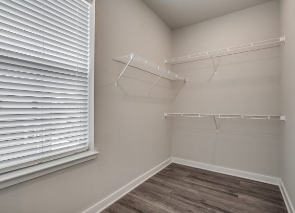 Walk-In Closet With Built-In Shelving