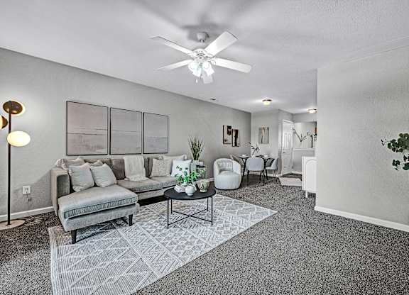 Spacious Living Area with Carpet