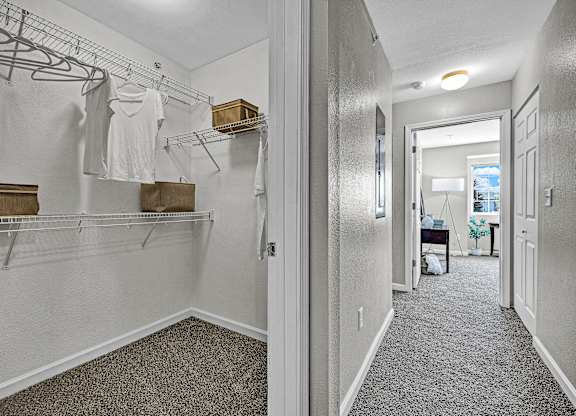 Walk-In Closet With Built-In Shelving