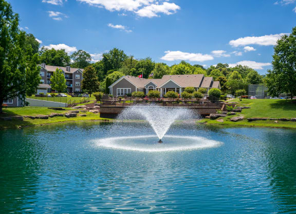 Idyllic Pond & Flowing Fountain