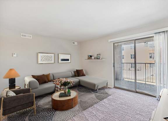 Spacious Living Area with Carpet