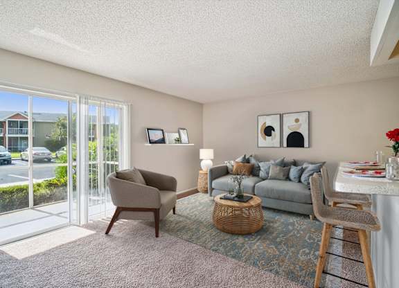 Living Area with Patio Walkout