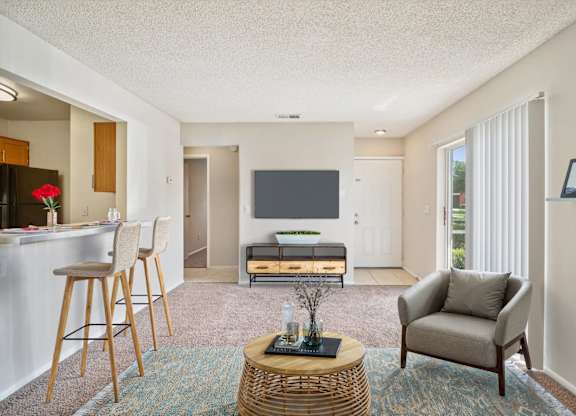 Living Room with Plush Carpeting