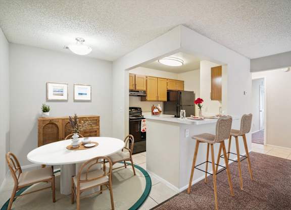 Kitchen with Counter Seating Overhang