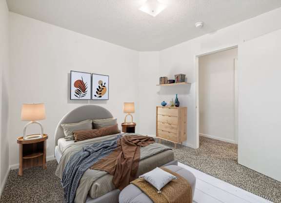 Bedroom with Overhead Lighting