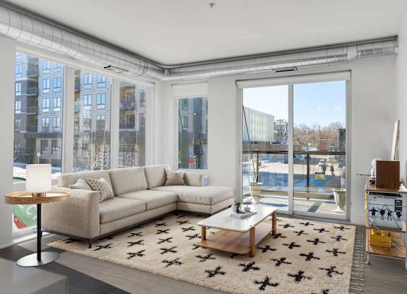 Spacious Living Area With Wood-Style Flooring