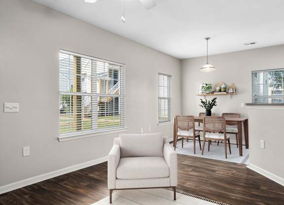 Dining Area with Overhead Lighting