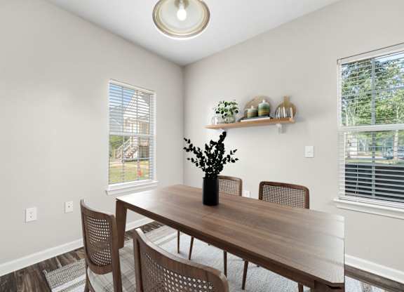 Dining Area with Overhead Lighting