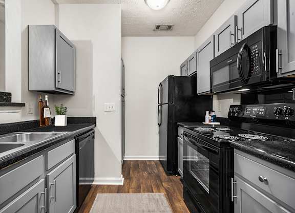 Kitchen with Grey Cabinetry