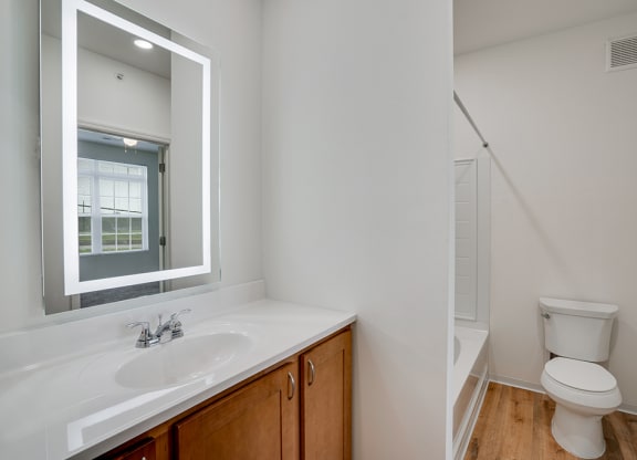 Large Bathroom with Lit Mirror