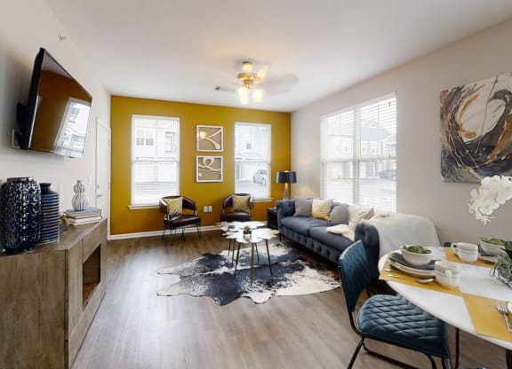 Spacious Living Room with Multiple Large Windows