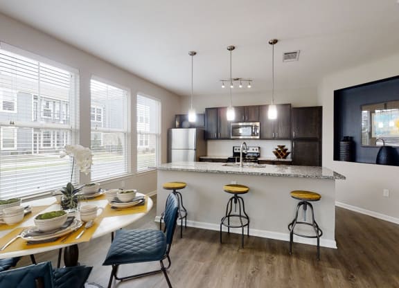 Large Kitchen Island with Barstool Seating