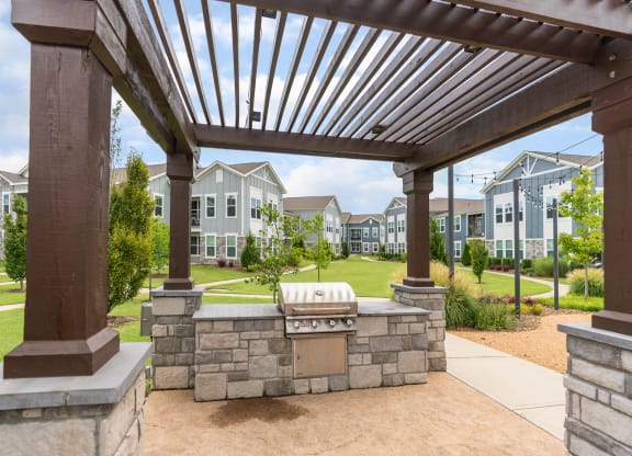 Outdoor Grilling Area with Pergola