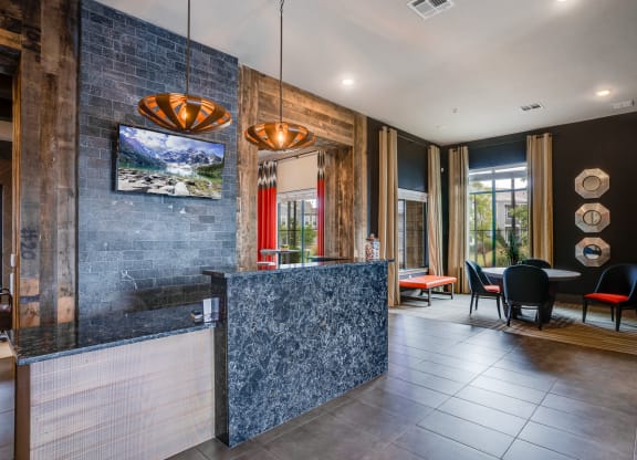 Clubhouse Lobby and Enclave with Table and Chairs
