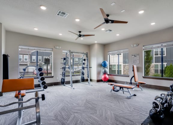 Large Free Weight Area with Kettlebells